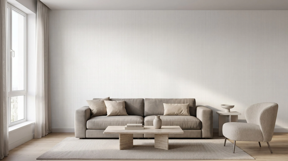 Simple rental home wallpaper feature wall in a Singapore apartment
