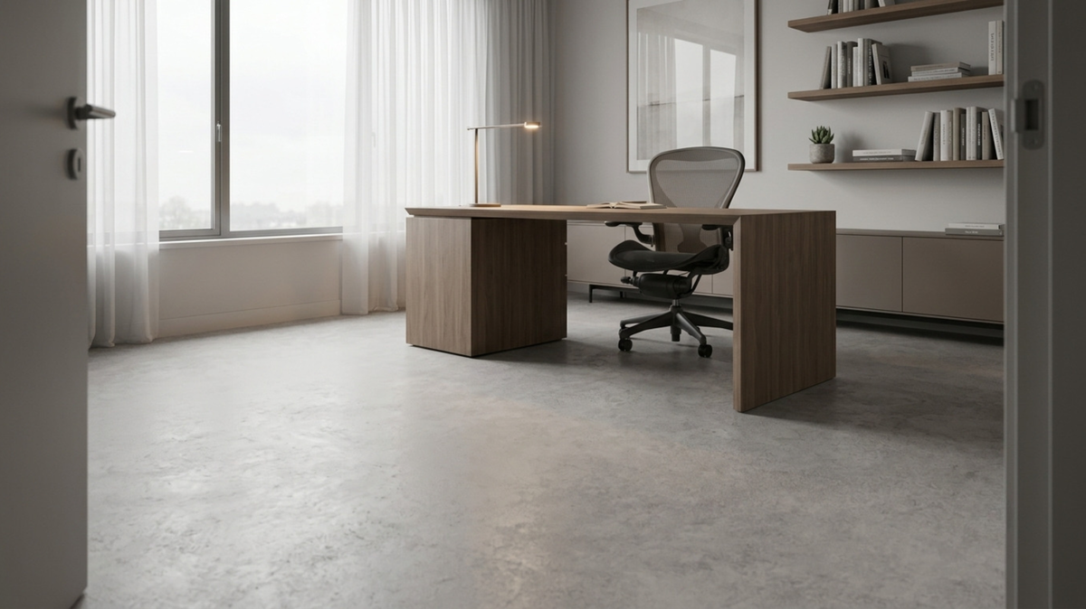 Click vinyl flooring for a modern home office in Singapore