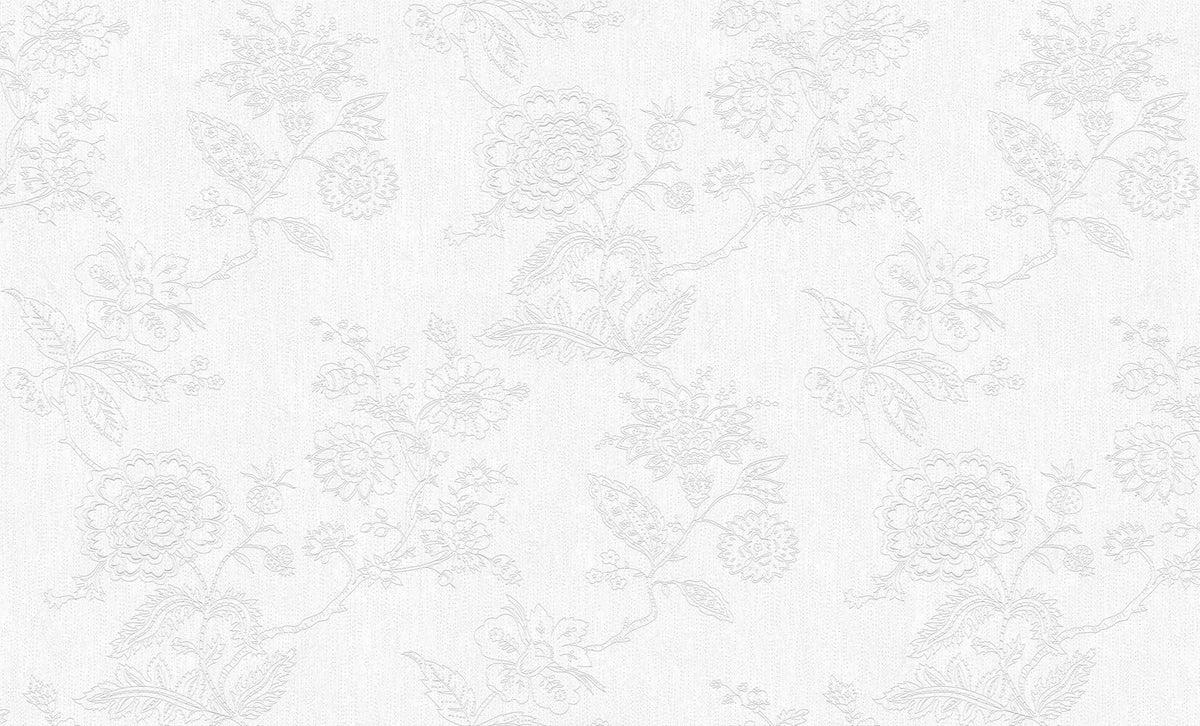 Ivory White Floral Wallpaper 3505