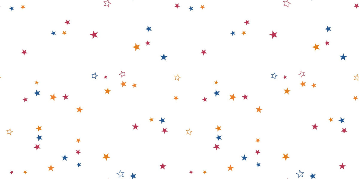 White Multicolour Star Pattern Wallpaper 9012