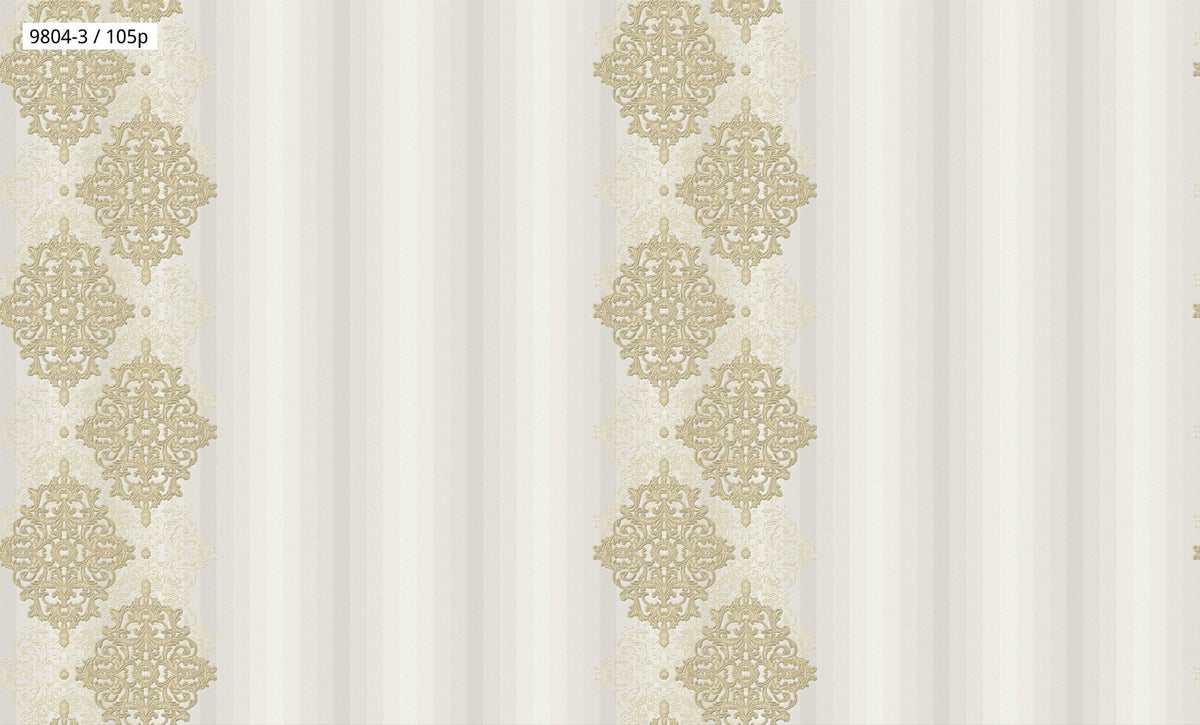 Striped Damask Wallpaper 9804
