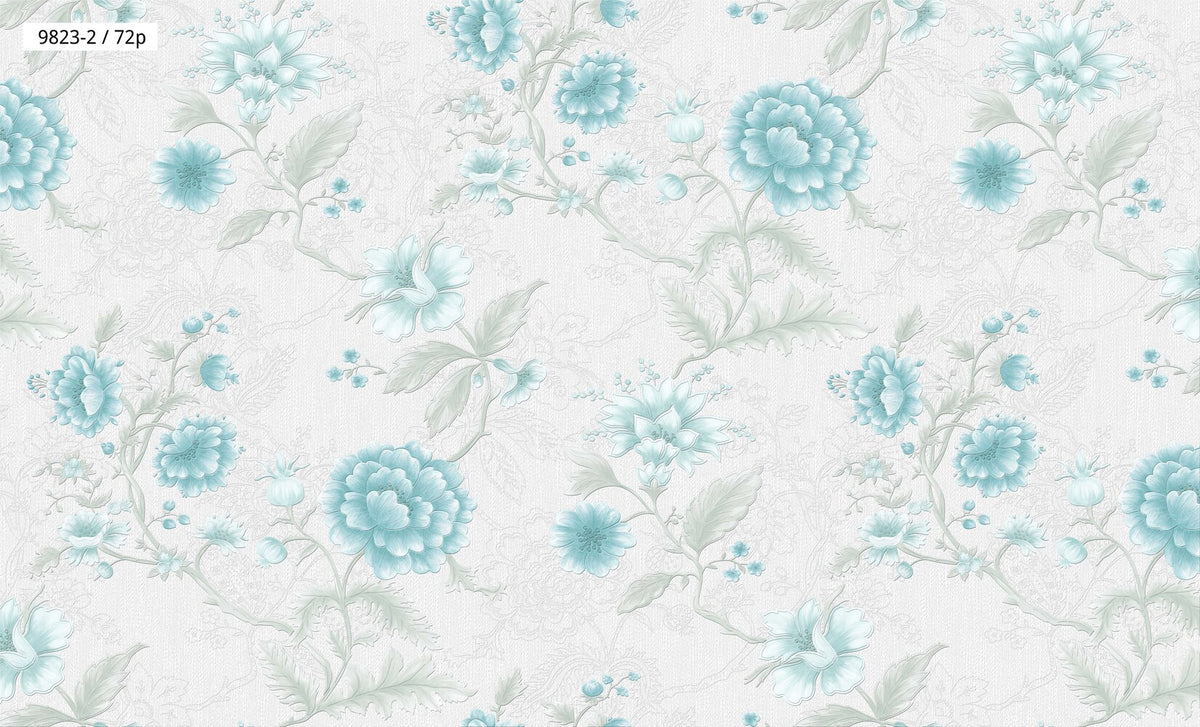 Cream White Floral Wallpaper 9823