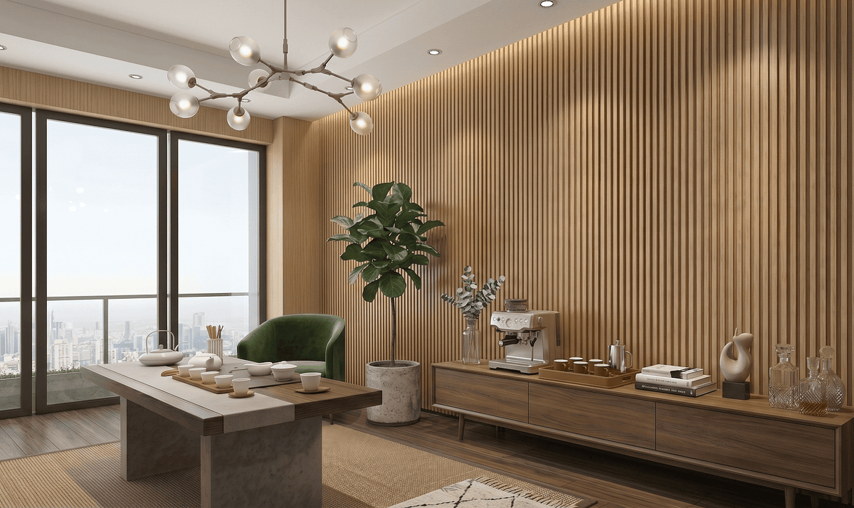Fluted K7146 A189 TEAK WOOD SFW146