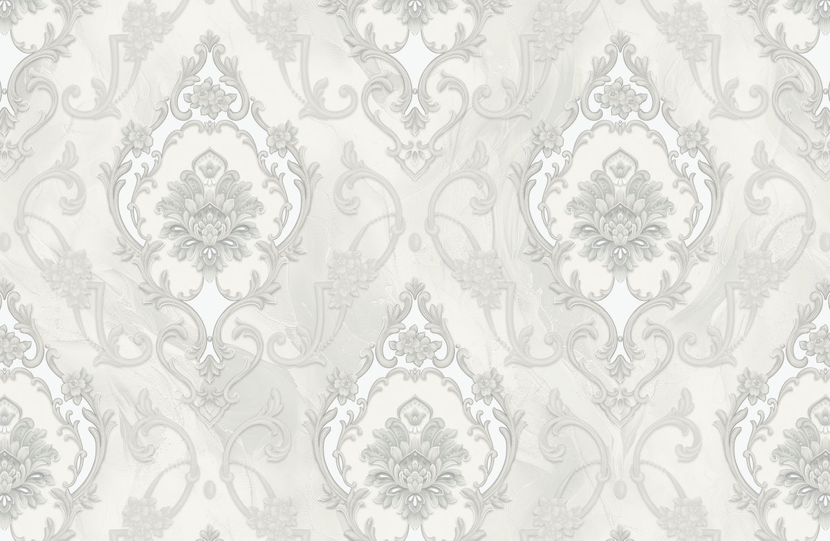 Grey Gold Tropical Leaf Wallpaper LUX