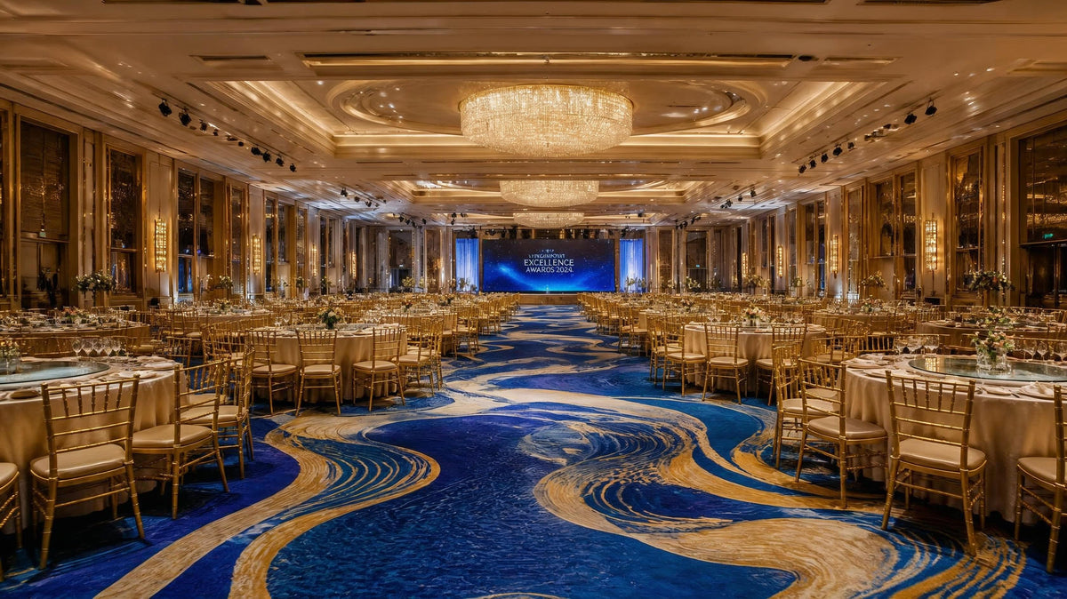 Bespoke ballroom carpet in Singapore hotel
