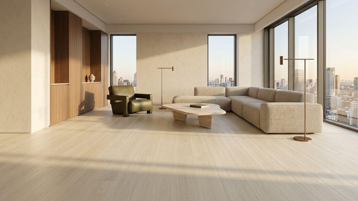 Premium flooring with America Oak finish in a Singapore condominium