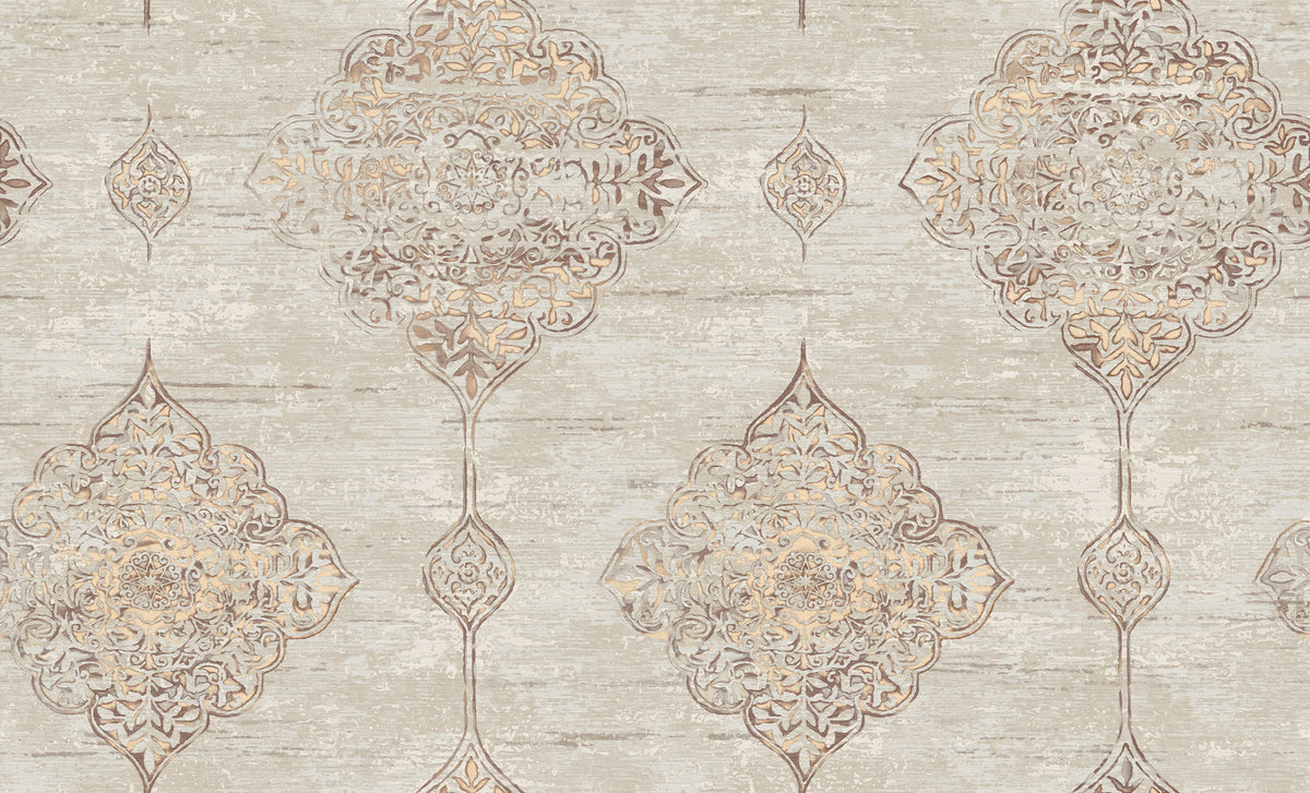 Blue Grey Vintage Damask Wallpaper 2828