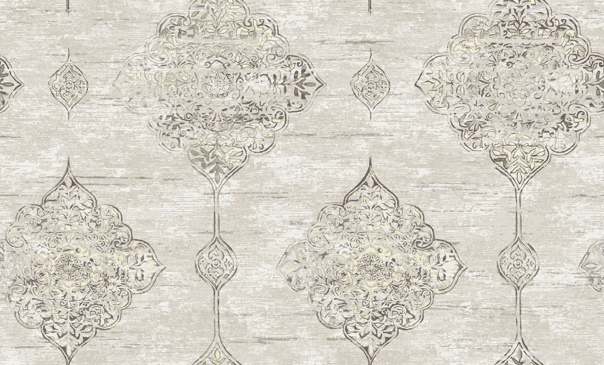 Blue Grey Vintage Damask Wallpaper 2828