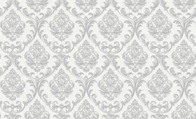 Cream Gold Scroll Damask Wallpaper 2904