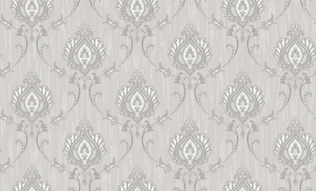 Ivory Gold Floral Damask Wallpaper 3106