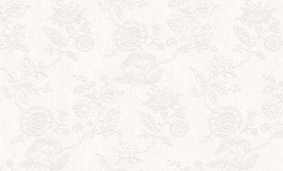 Ivory White Floral Wallpaper 3505
