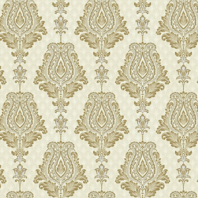 Cream Gold Ornamental Damask Wallpaper 3991