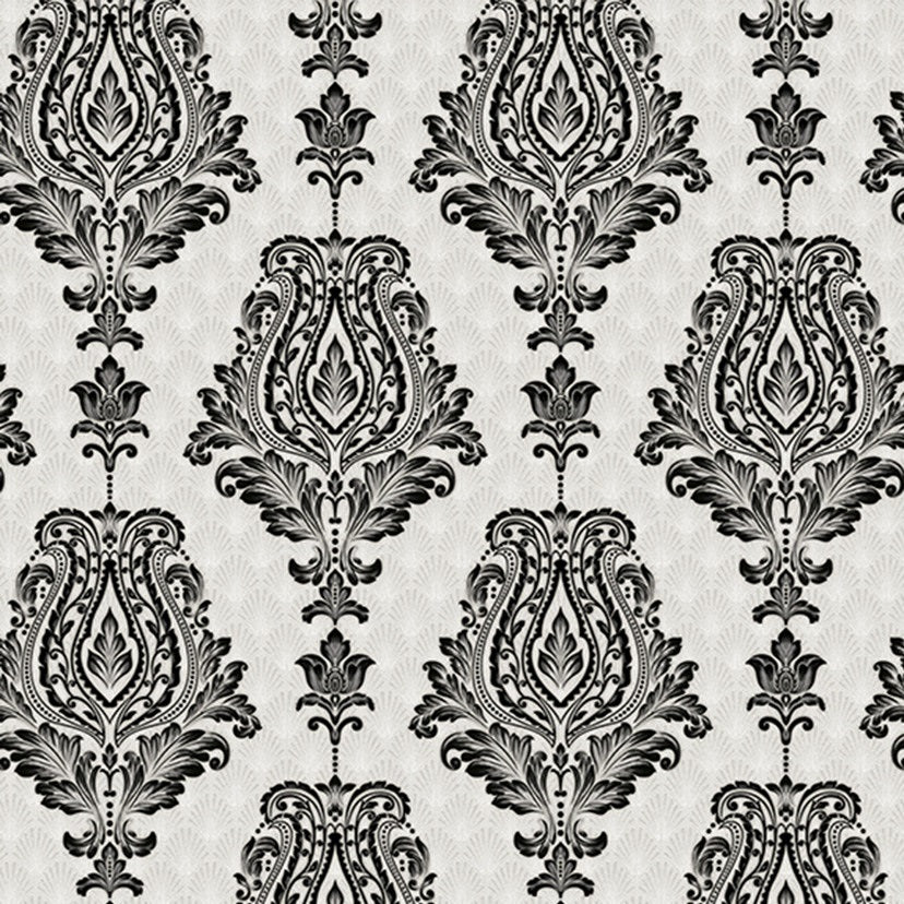 Cream Gold Ornamental Damask Wallpaper 3991