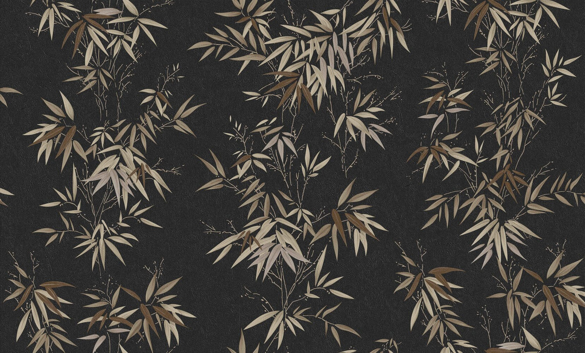Black Gold Bamboo Leaf Wallpaper 7521