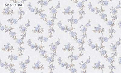 Lavender Blue Trailing Floral Wallpaper 8618