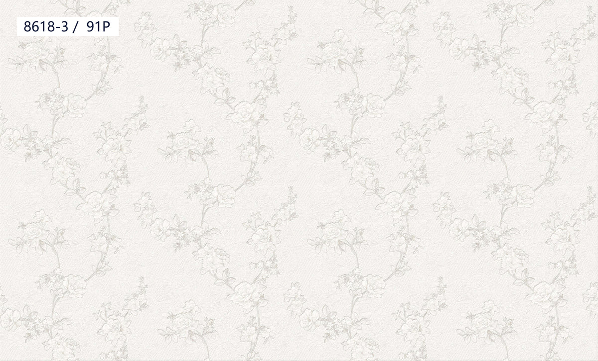 Lavender Blue Trailing Floral Wallpaper 8618