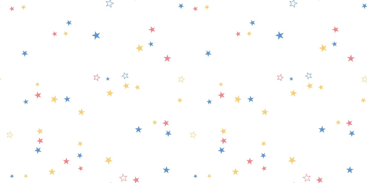 White Multicolour Star Pattern Wallpaper 9012