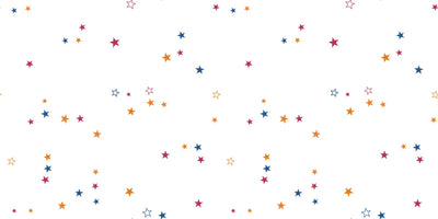 White Multicolour Star Pattern Wallpaper 9012