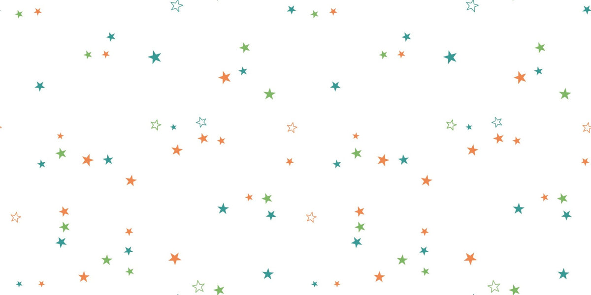 White Multicolour Star Pattern Wallpaper 9012