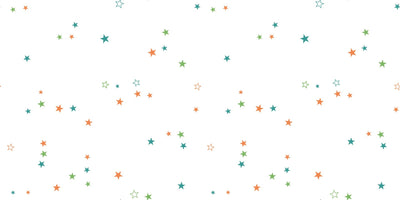 White Multicolour Star Pattern Wallpaper 9012
