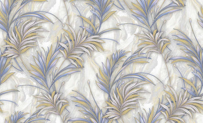 Grey Gold Tropical Leaf Wallpaper LUX