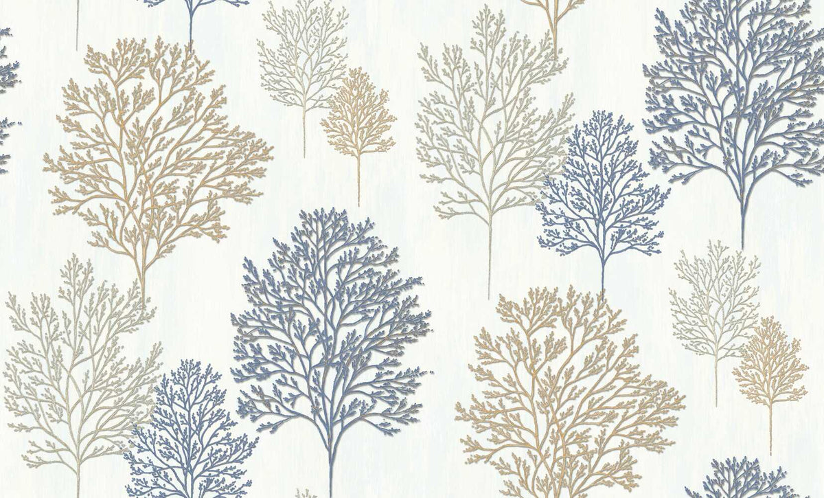 Grey Gold Tropical Leaf Wallpaper LUX