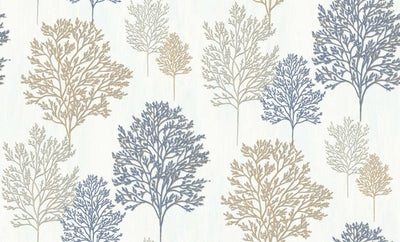 Grey Gold Tropical Leaf Wallpaper LUX