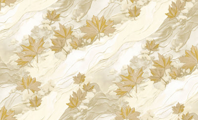Grey Gold Tropical Leaf Wallpaper LUX
