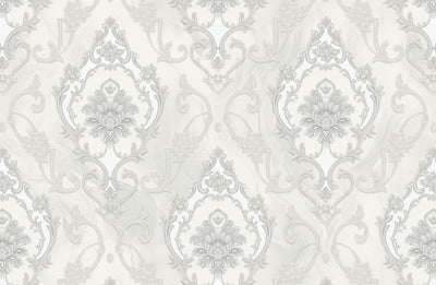 Grey Gold Tropical Leaf Wallpaper LUX